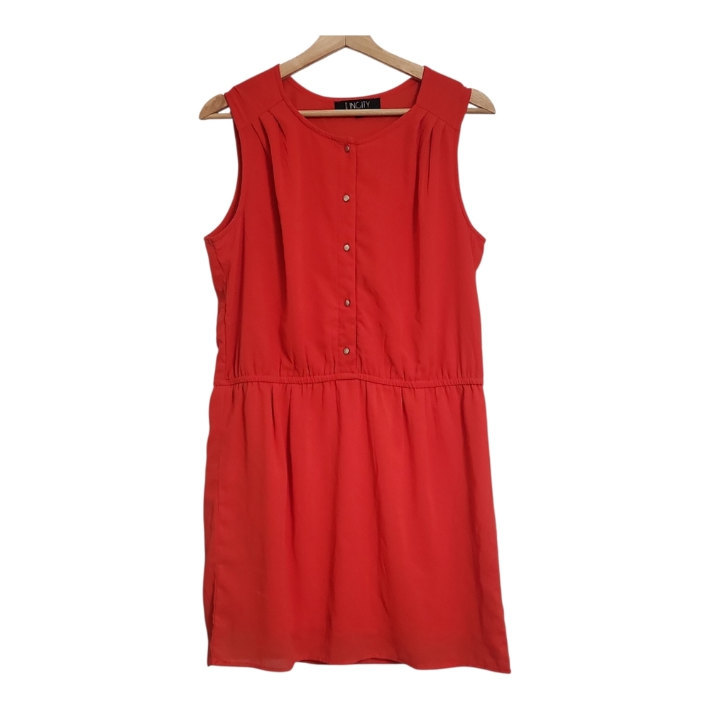 Women's Incity Orange Sleeveless Dress Size Large